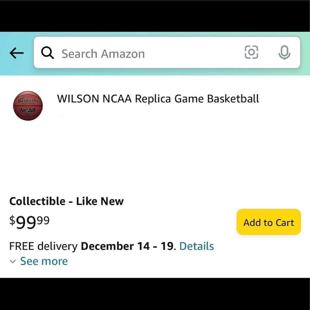 Wilson NCAA Basketball Size 7 NWT Super Rare ! - Picture 6 of 6